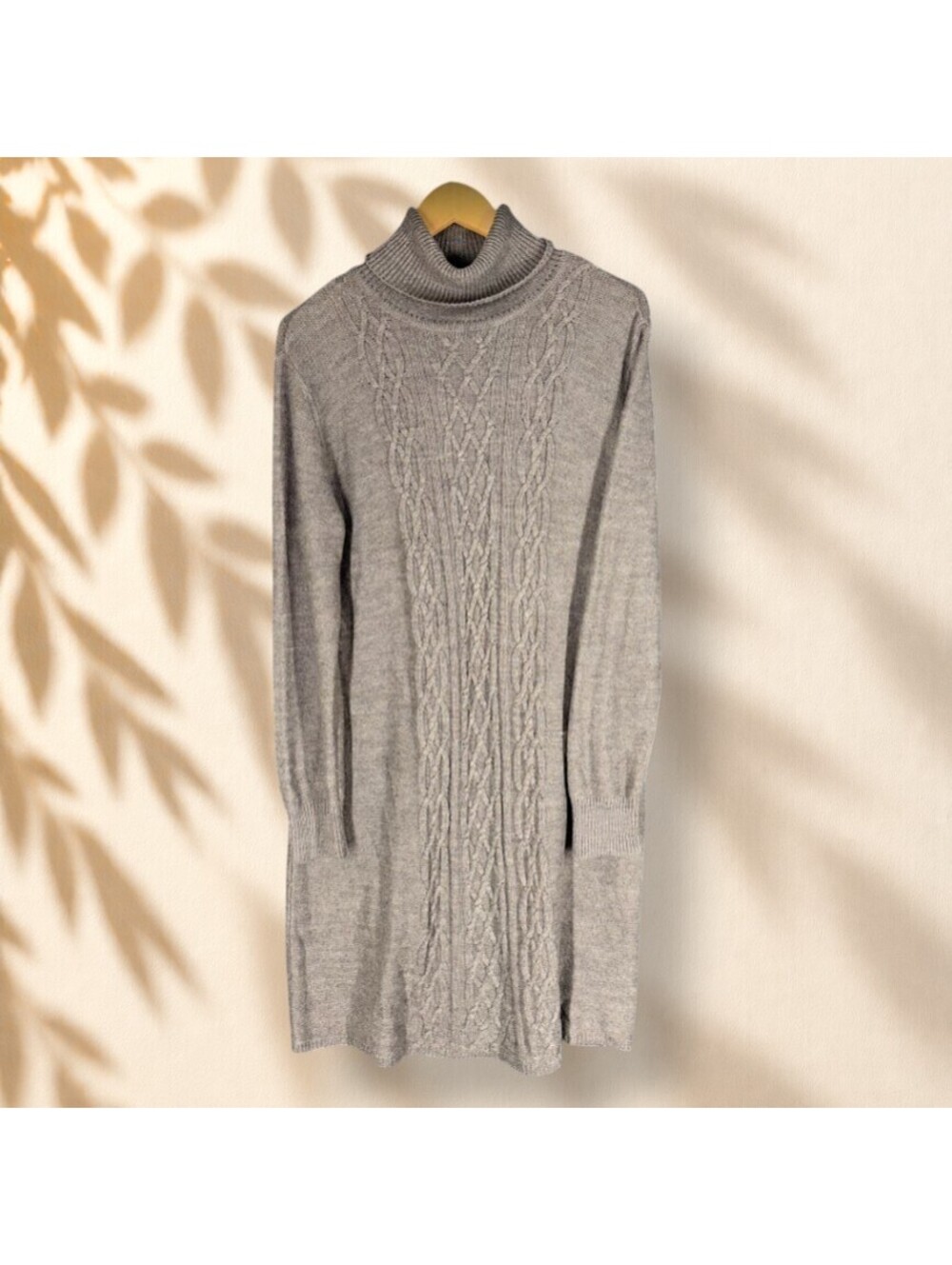 Apt. 9 Sweater Dress Women XL Gray Short Turtleneck Knit Long Sleeve Acrylic